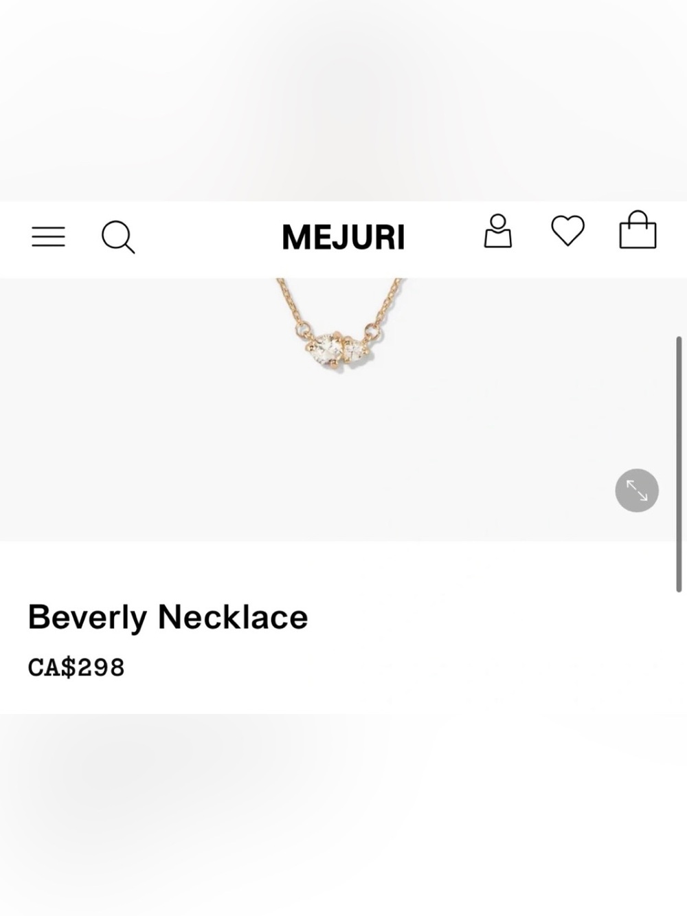 Mejuri Gold Heart Necklace with Clear Stones